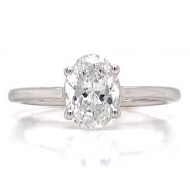 18ct White Gold Lab Grown Diamond Oval Solitaire Ring TDW 1.00CT image