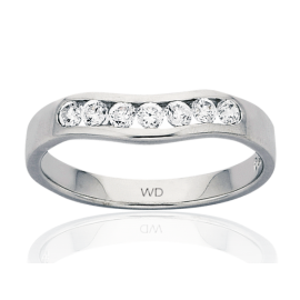 9ct White Gold Diamond Curved Eternity Ring image