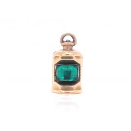 9ct Green Glass Lantern Charm image