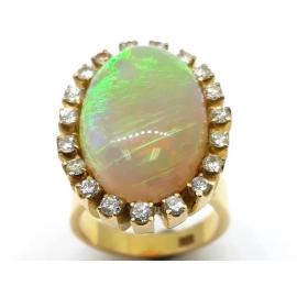 18ct Gold Opal and Diamond Cluster Ring image