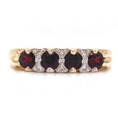 Garnet hot sale diamond band