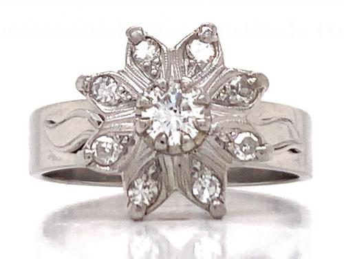 Platinum Diamond Cluster Ring TDW 0.30ct image