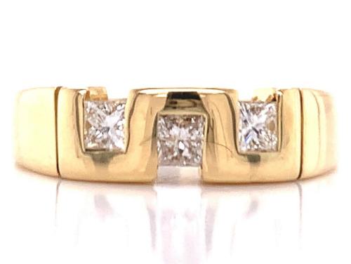 18ct Three Princess Cut Diamond Ring TDW 0.39ct image