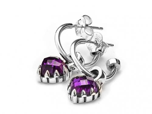 Stolen Girlfriends Club Stg Anchor Earrings - Dark Amethyst image