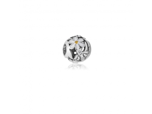 Evolve Stg Enamel CZ Daisy Bead image