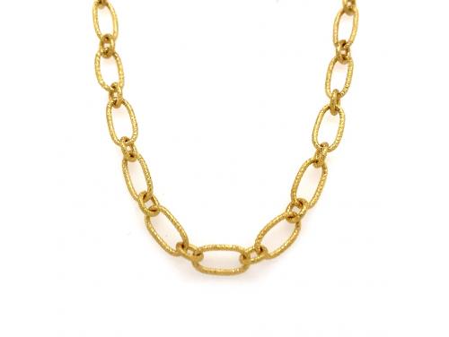 18ct 50cm Oval Textured Link Chain image