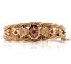 9ct Antique Red Doublet & Diamond Deco Snap & Hinge Bracelet image