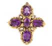 18ct Antique Amethyst Topaz Deco Brooch image