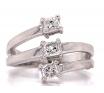 18ct White Gold Three Princess Cut Diamond Ring TDW 0.40ct image