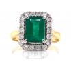 18ct Emerald Diamond Cluster Ring TDW 0.36ct image