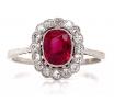 Platinum Ruby Diamond Cluster Ring TDW 0.32ct image