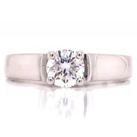 18ct White Gold Diamond Solitaire Ring TDW 0.55ct image