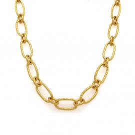 18ct 50cm Oval Textured Link Chain image