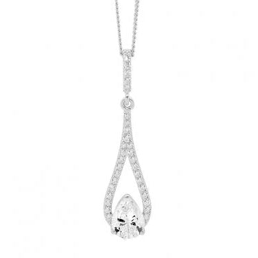 291491 ellani stg cz teardrop pendant p837s